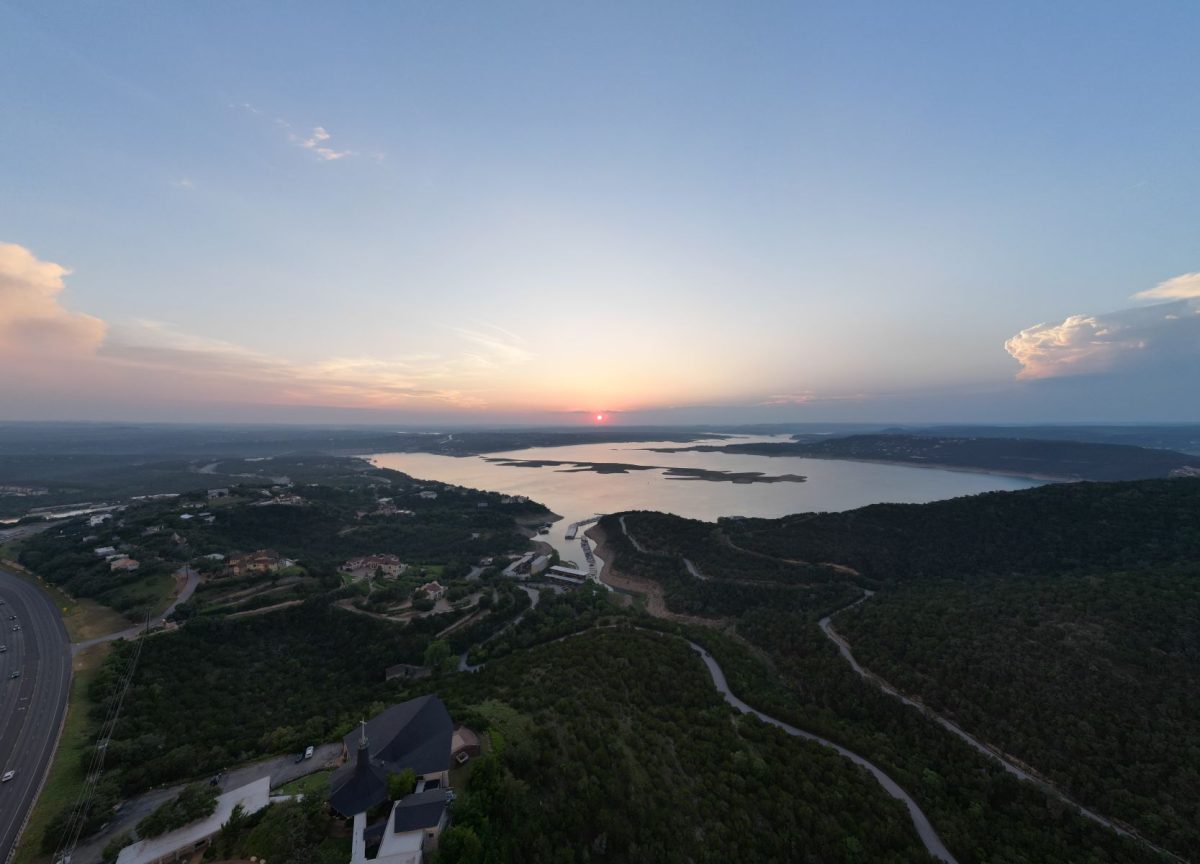 sunset over lake travis